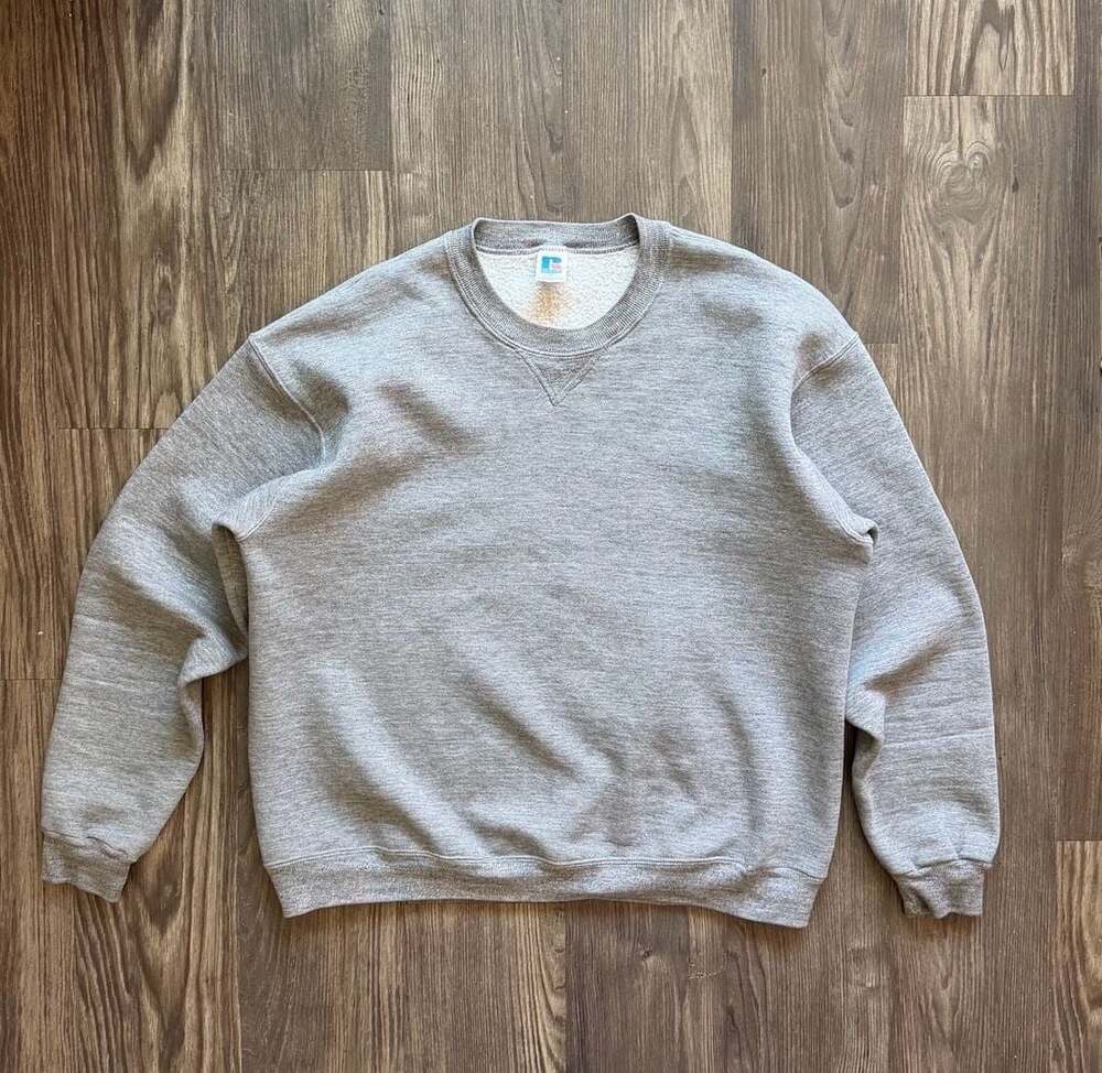 Vintage 90s Russell Athletic Sweatshirt Size XL Grey Crewneck Made in USA